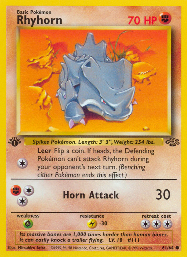 Rhyhorn (61/64) [Jungle 1st Edition] | Gear Gaming Bentonville