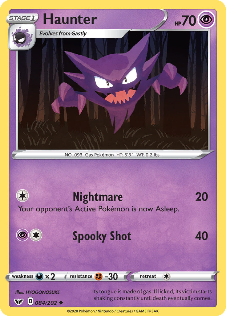 Haunter (084/202) [Sword & Shield: Base Set] | Gear Gaming Bentonville