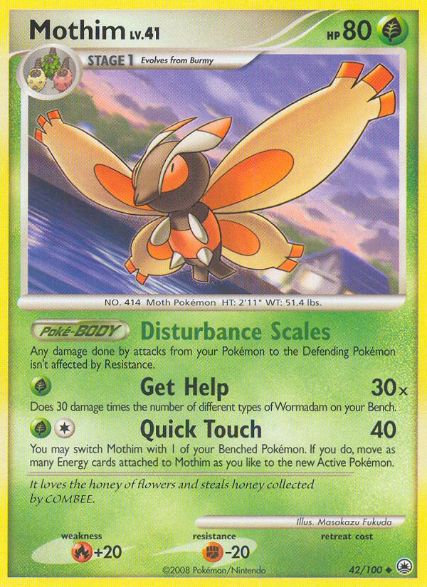 Mothim (42/100) [Diamond & Pearl: Majestic Dawn] | Gear Gaming Bentonville