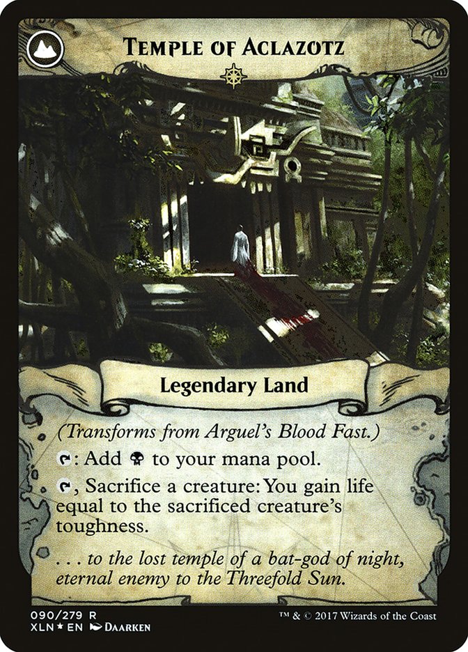 Arguel's Blood Fast // Temple of Aclazotz [Ixalan Prerelease Promos] | Gear Gaming Bentonville
