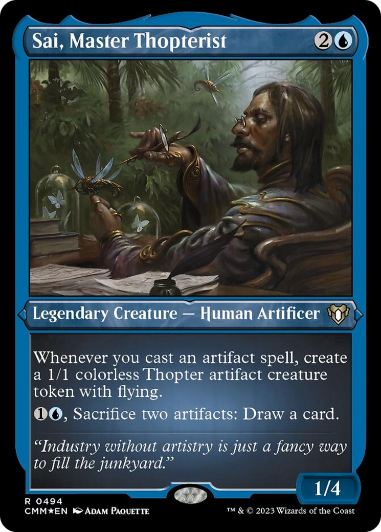 Sai, Master Thopterist (Foil Etched) [Commander Masters] | Gear Gaming Bentonville