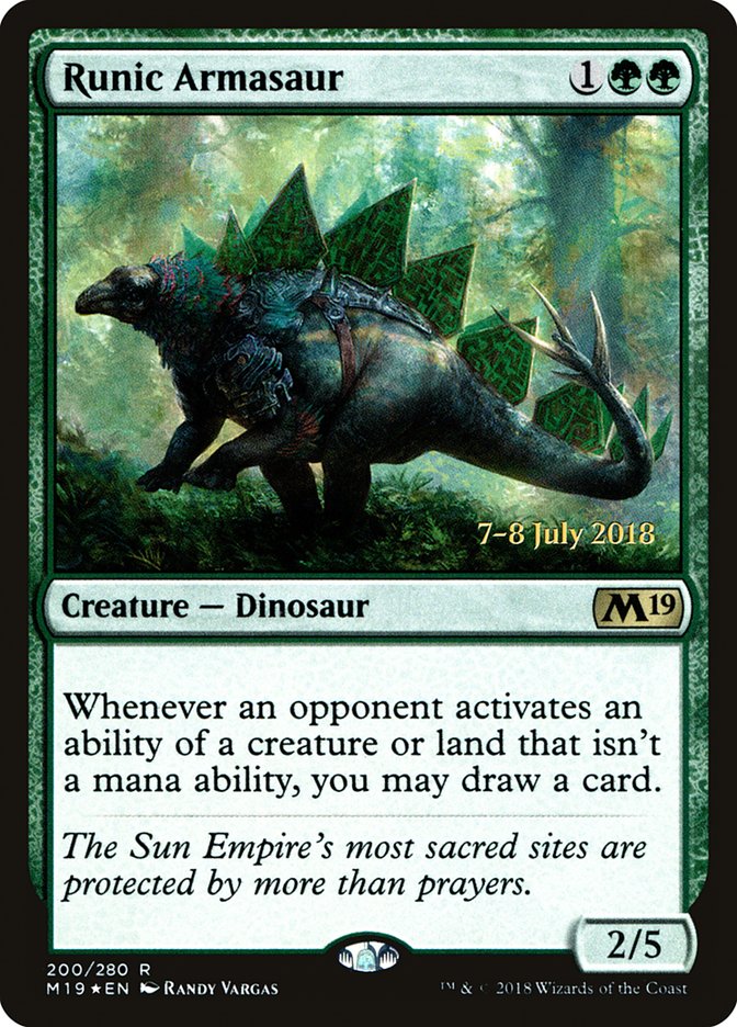 Runic Armasaur [Core Set 2019 Prerelease Promos] | Gear Gaming Bentonville