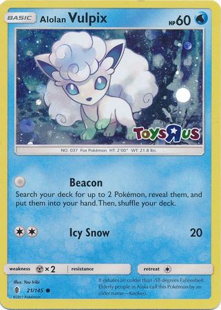 Alolan Vulpix (21/145) (Toys R Us Promo) [Sun & Moon: Guardians Rising] | Gear Gaming Bentonville