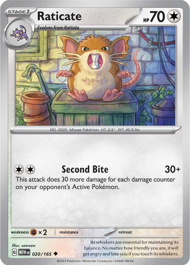 Raticate (020/165) [Scarlet & Violet 151] | Gear Gaming Bentonville