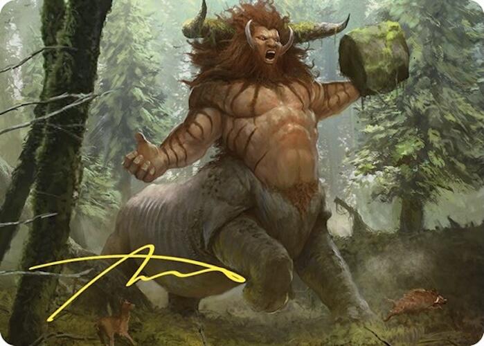 Stonehoof Chieftain Art Card (Gold-Stamped Signature) [Commander Masters Art Series] | Gear Gaming Bentonville