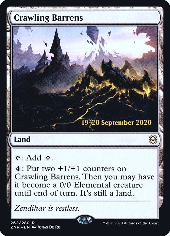 Crawling Barrens [Zendikar Rising Prerelease Promos] | Gear Gaming Bentonville