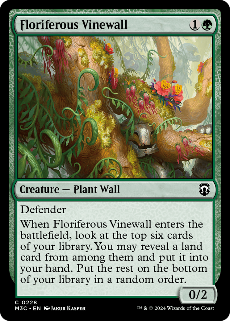 Floriferous Vinewall (Ripple Foil) [Modern Horizons 3 Commander] | Gear Gaming Bentonville