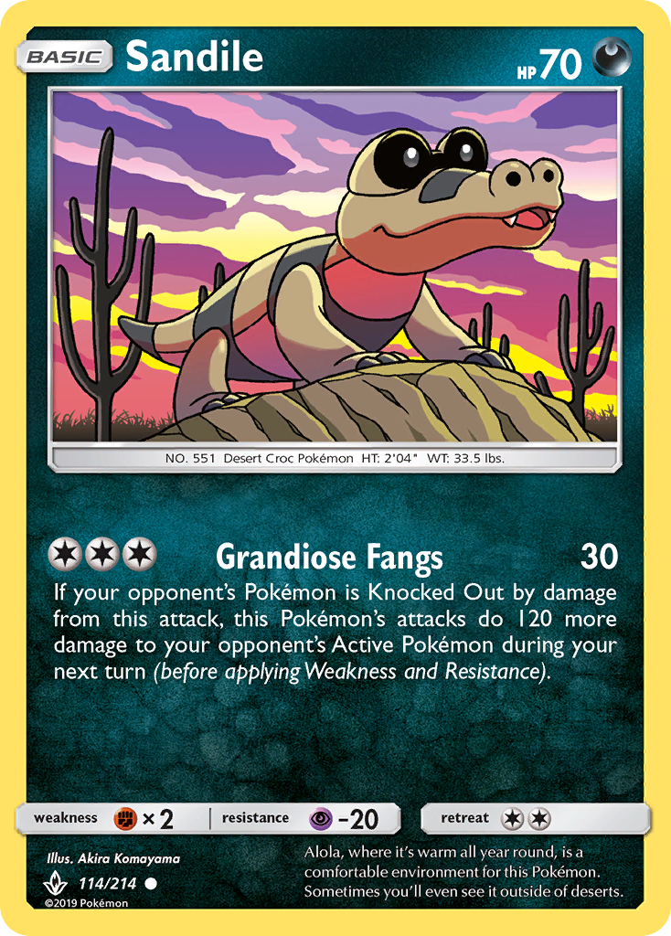Sandile (114/214) [Sun & Moon: Unbroken Bonds] | Gear Gaming Bentonville