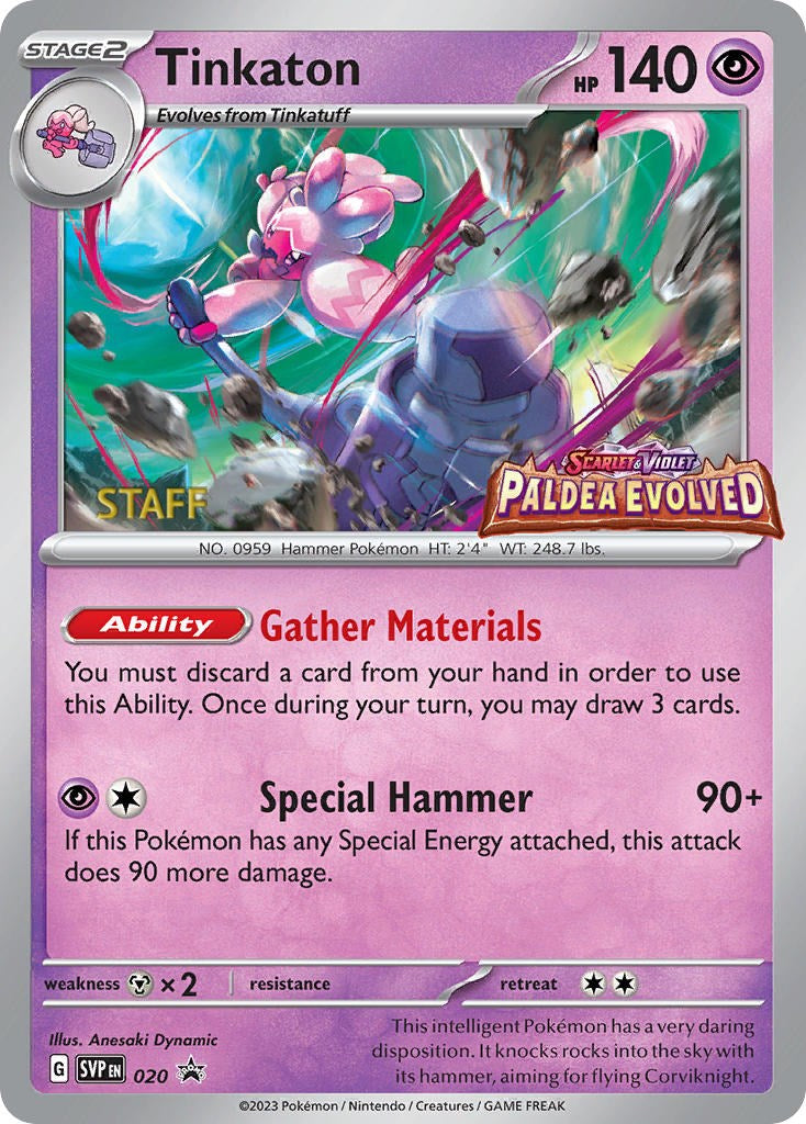 Tinkaton (020) (Staff Promo) [Scarlet & Violet: Black Star Promos] | Gear Gaming Bentonville