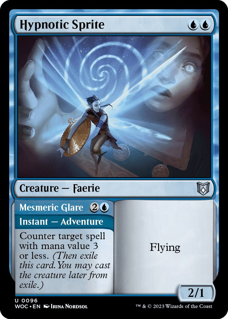 Hypnotic Sprite // Mesmeric Glare [Wilds of Eldraine Commander] | Gear Gaming Bentonville