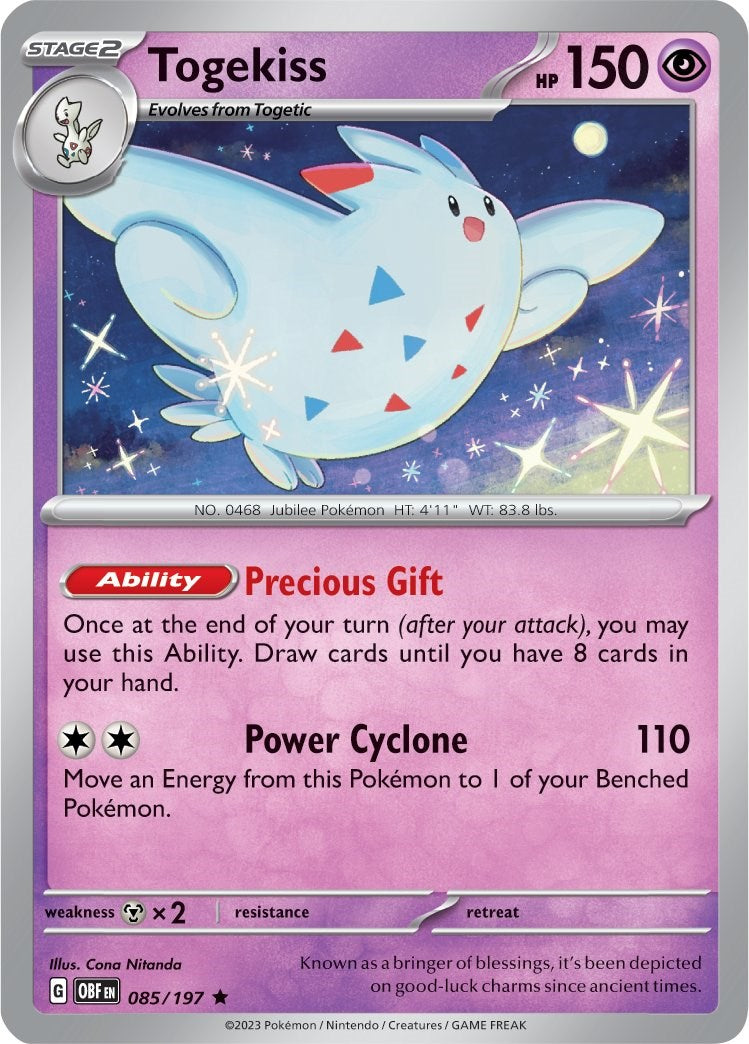 Togekiss (085/197) (Theme Deck Exclusive) [Scarlet & Violet: Obsidian Flames] | Gear Gaming Bentonville