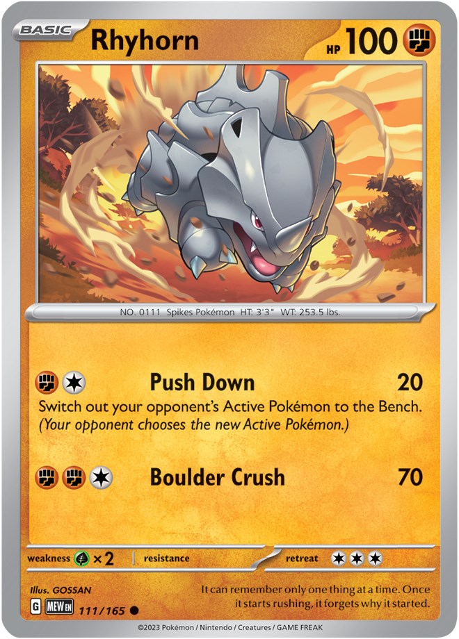Rhyhorn (111/165) [Scarlet & Violet 151] | Gear Gaming Bentonville