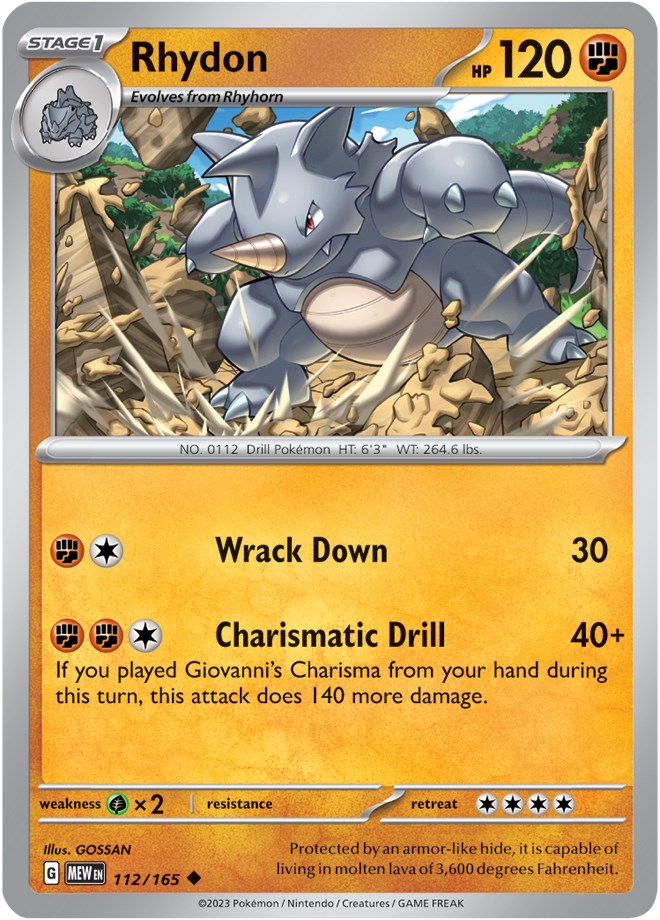 Rhydon (112/165) [Scarlet & Violet: 151] | Gear Gaming Bentonville