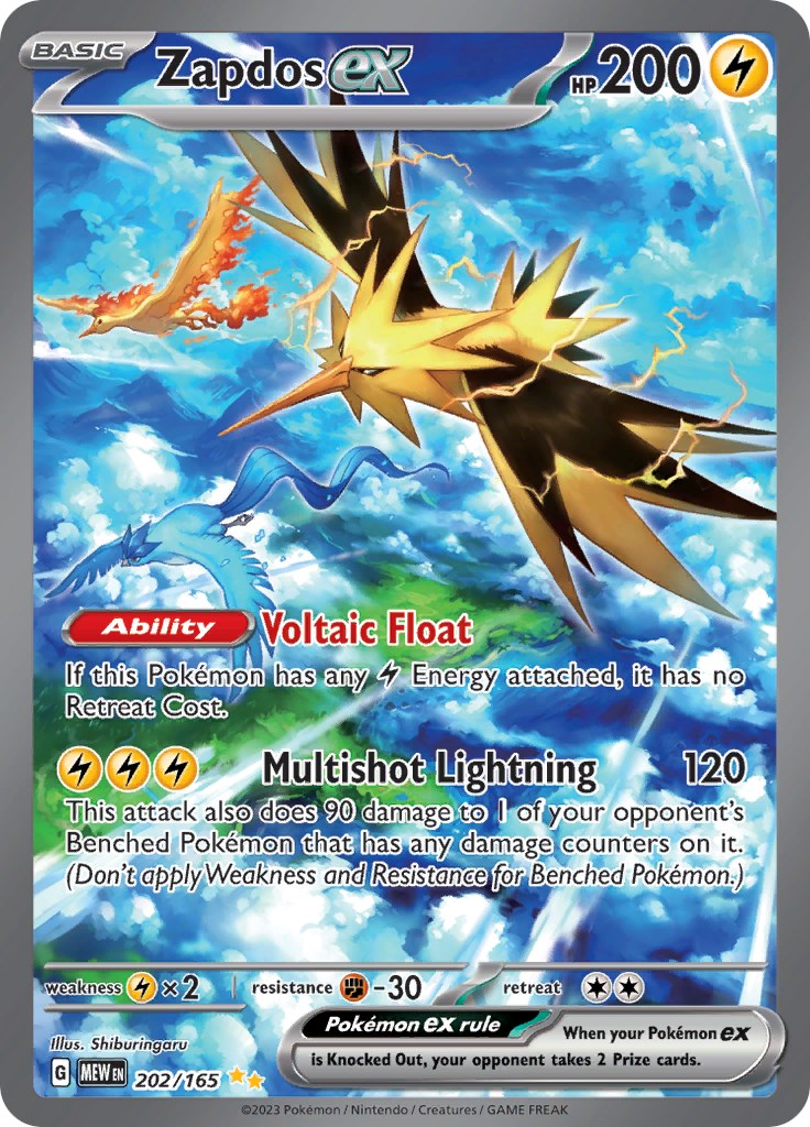 Zapdos ex (202/165) [Scarlet & Violet: 151] | Gear Gaming Bentonville