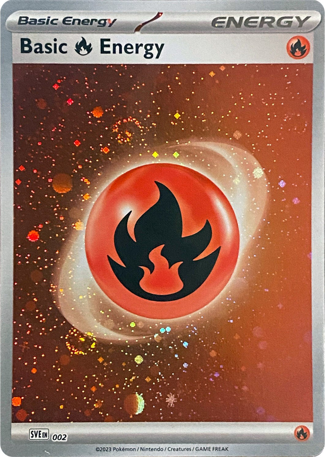 Basic Fire Energy (002) (Cosmos Holo) [Scarlet & Violet: Base Set] | Gear Gaming Bentonville