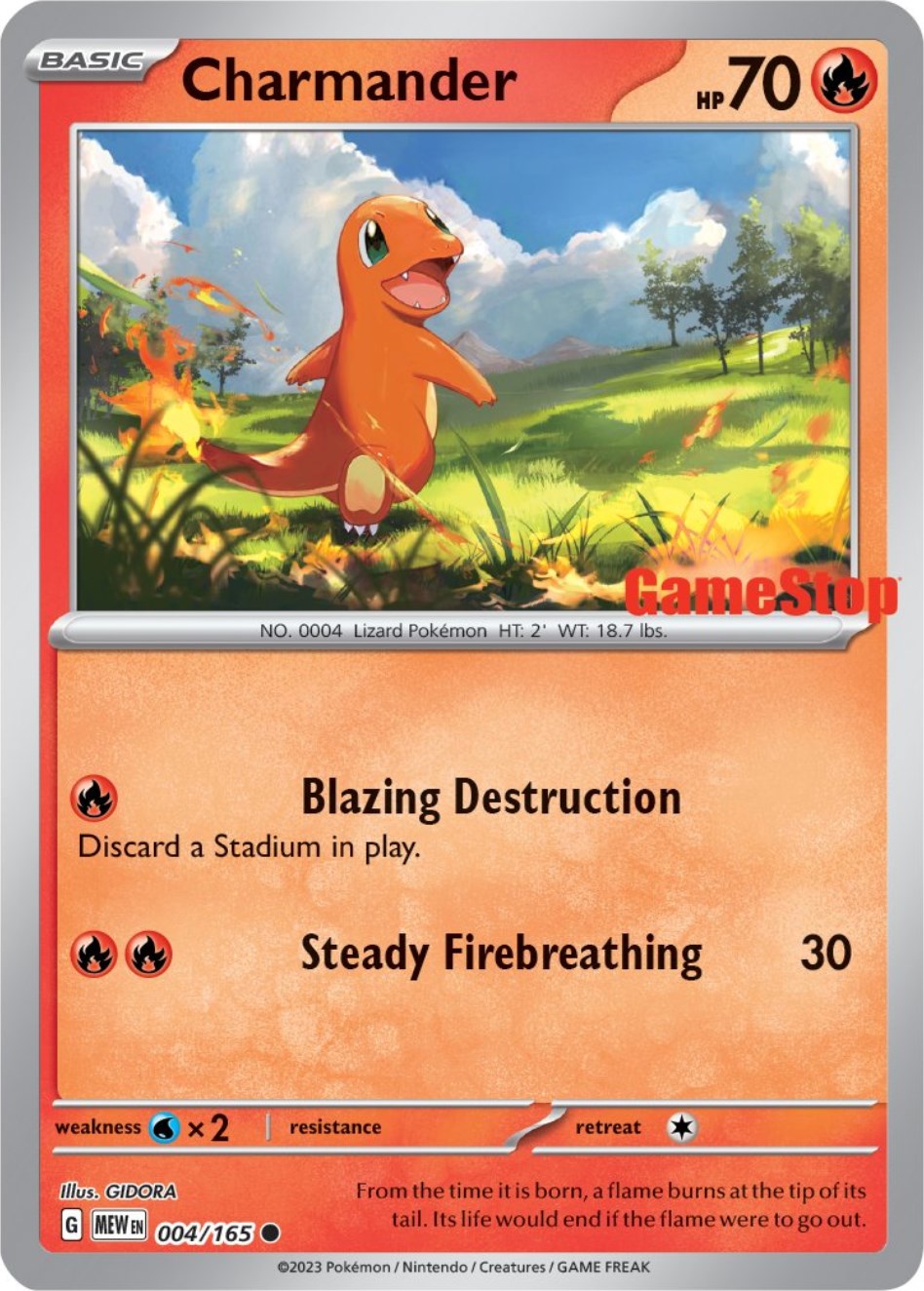 Charmander (004/165) (GameStop Exclusive) [Scarlet & Violet: 151] | Gear Gaming Bentonville