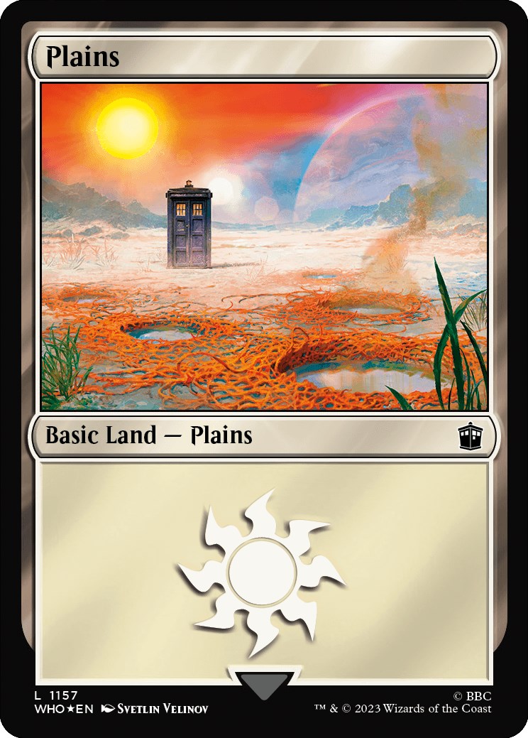 Plains (1157) (Surge Foil) [Doctor Who] | Gear Gaming Bentonville