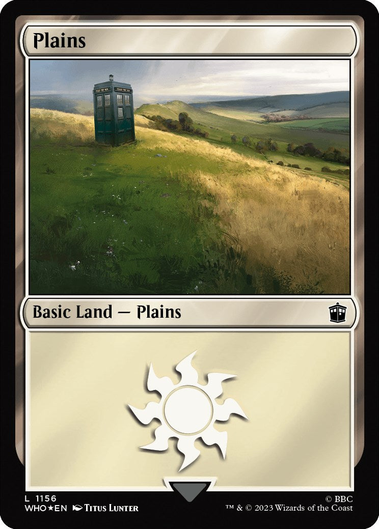 Plains (1156) (Surge Foil) [Doctor Who] | Gear Gaming Bentonville