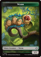 Merfolk // Worm Double-Sided Token [Lorwyn Eclipsed Tokens] | Gear Gaming Bentonville