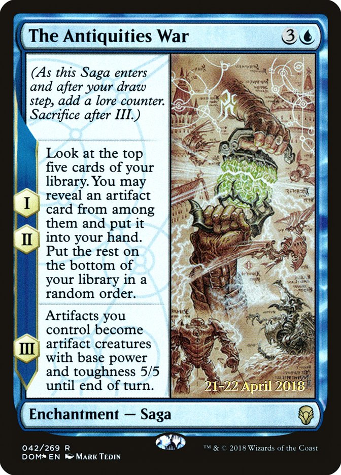 The Antiquities War [Dominaria Prerelease Promos] | Gear Gaming Bentonville