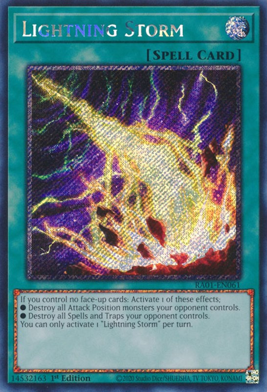 Lightning Storm [RA01-EN061] Platinum Secret Rare | Gear Gaming Bentonville