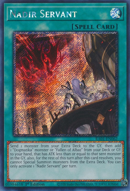 Nadir Servant [RA01-EN062] Platinum Secret Rare | Gear Gaming Bentonville