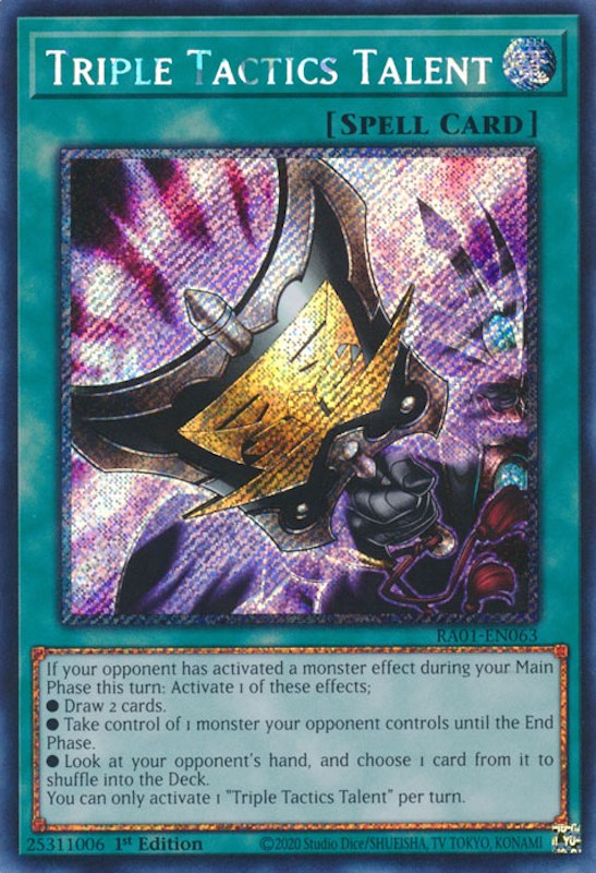 Triple Tactics Talent [RA01-EN063] Platinum Secret Rare | Gear Gaming Bentonville