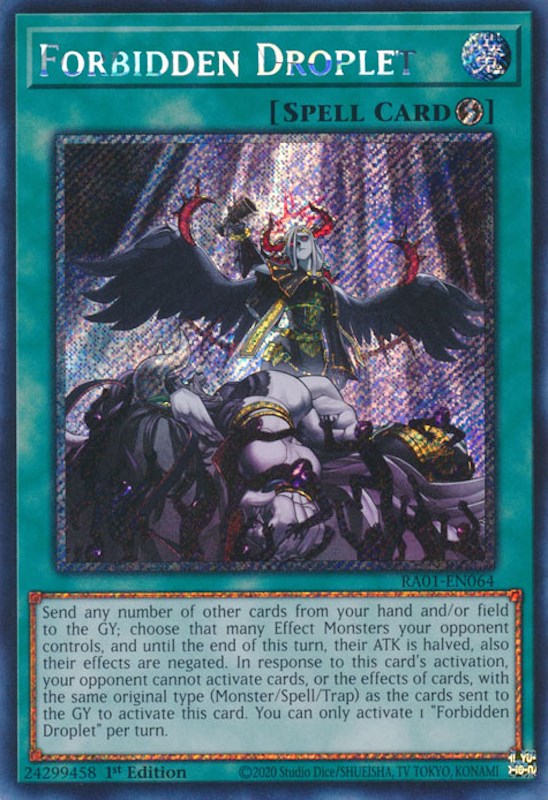 Forbidden Droplet [RA01-EN064] Platinum Secret Rare | Gear Gaming Bentonville