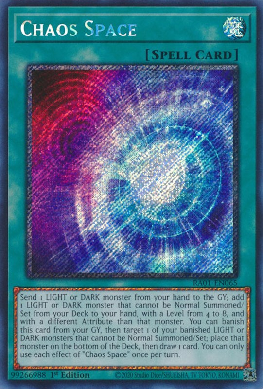 Chaos Space [RA01-EN065] Platinum Secret Rare | Gear Gaming Bentonville