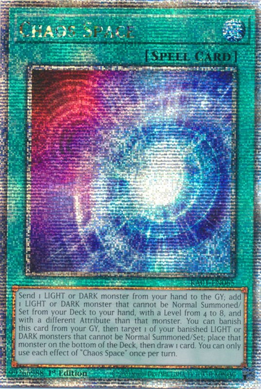 Chaos Space [RA01-EN065] Quarter Century Secret Rare | Gear Gaming Bentonville