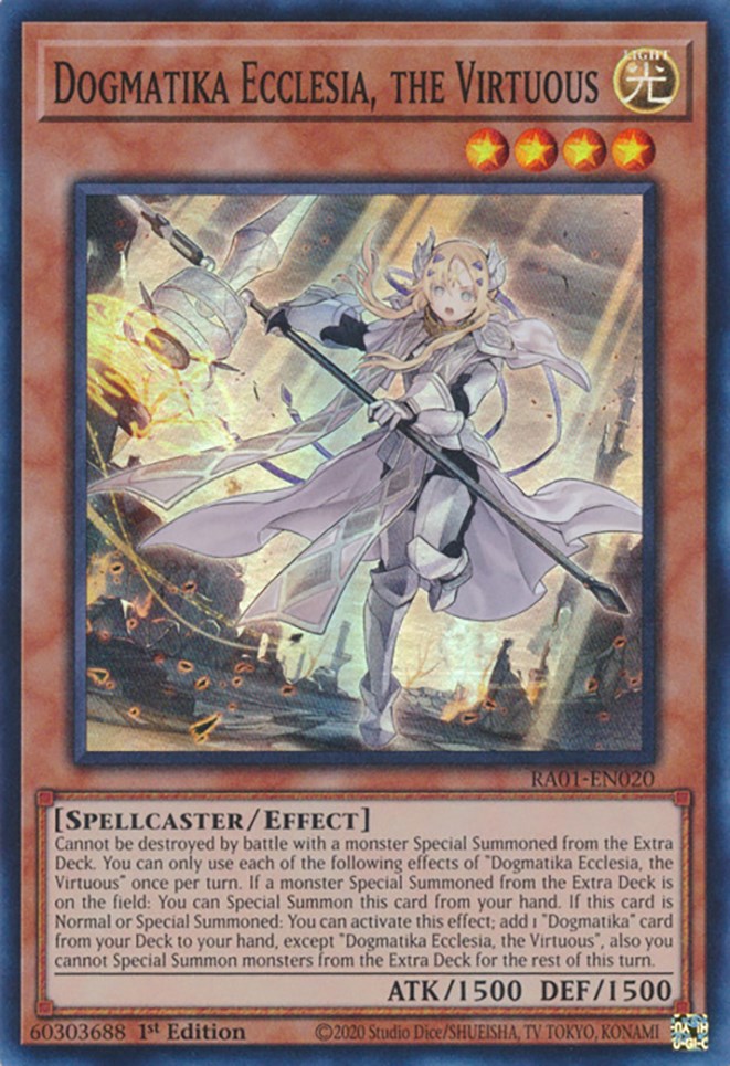 Dogmatika Ecclesia, the Virtuous [RA01-EN020] Super Rare | Gear Gaming Bentonville