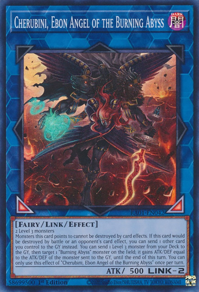 Cherubini, Ebon Angel of the Burning Abyss [RA01-EN042] Super Rare | Gear Gaming Bentonville