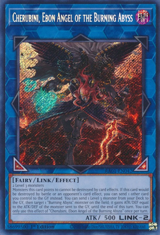 Cherubini, Ebon Angel of the Burning Abyss [RA01-EN042] Secret Rare | Gear Gaming Bentonville