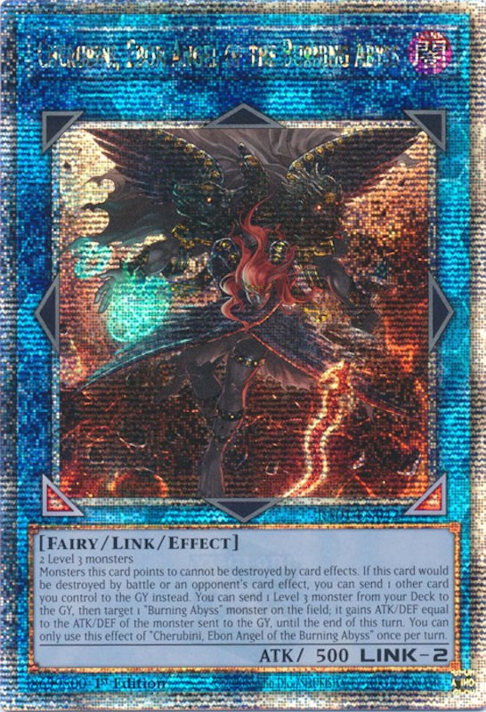 Cherubini, Ebon Angel of the Burning Abyss [RA01-EN042] Quarter Century Secret Rare | Gear Gaming Bentonville