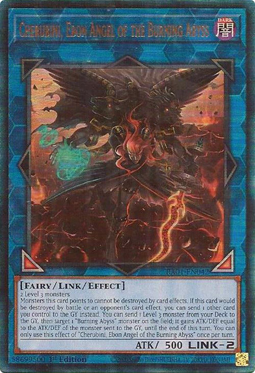 Cherubini, Ebon Angel of the Burning Abyss [RA01-EN042] Prismatic Ultimate Rare | Gear Gaming Bentonville