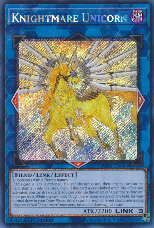 Knightmare Unicorn [RA01-EN043] Platinum Secret Rare | Gear Gaming Bentonville