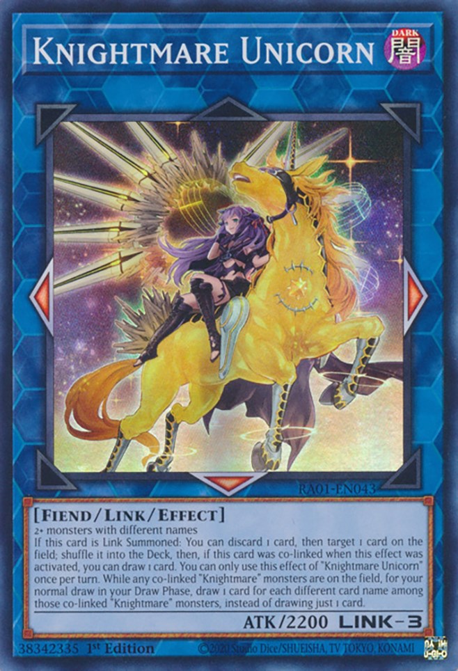 Knightmare Unicorn (Alternate Art) [RA01-EN043] Super Rare | Gear Gaming Bentonville