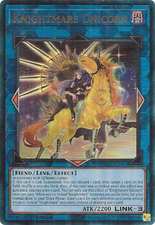 Knightmare Unicorn (Alternate Art) [RA01-EN043] Prismatic Ultimate Rare | Gear Gaming Bentonville