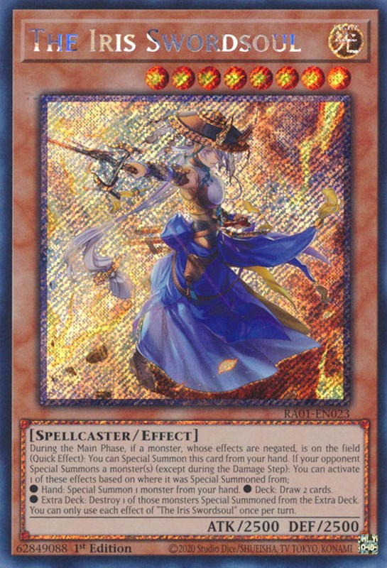 The Iris Swordsoul [RA01-EN023] Platinum Secret Rare | Gear Gaming Bentonville