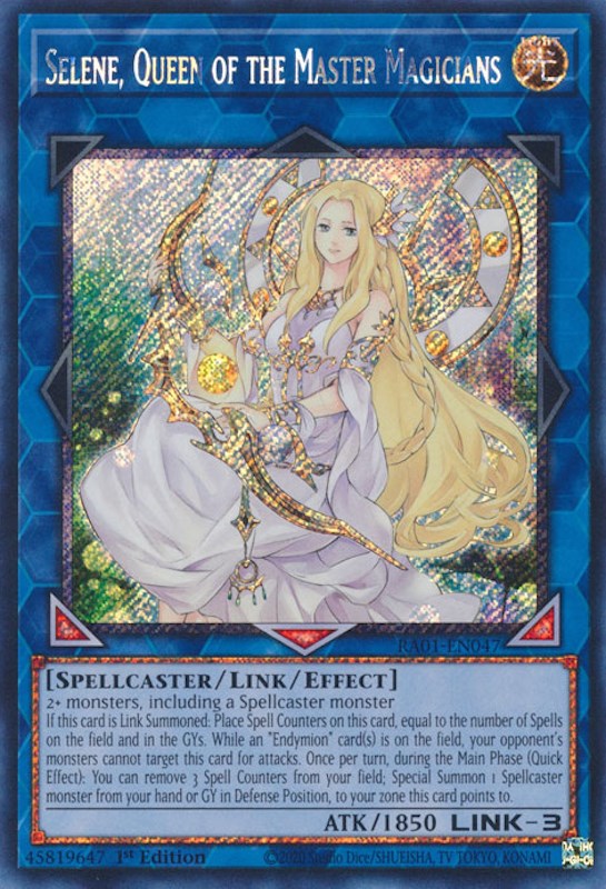 Selene, Queen of the Master Magicians [RA01-EN047] Platinum Secret Rare | Gear Gaming Bentonville