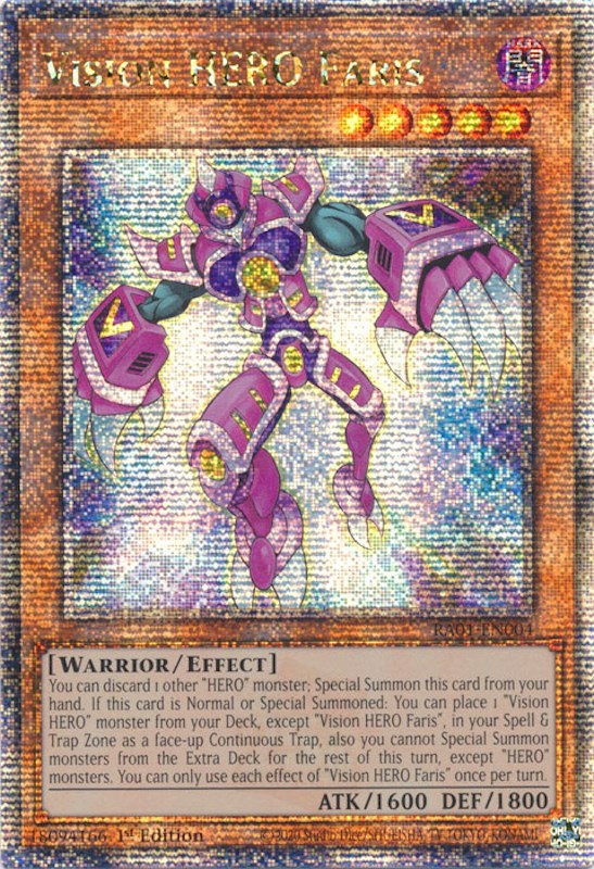 Vision HERO Faris [RA01-EN004] Quarter Century Secret Rare | Gear Gaming Bentonville