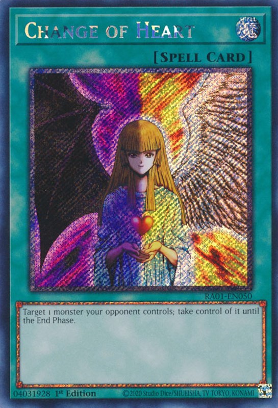 Change of Heart [RA01-EN050] Platinum Secret Rare | Gear Gaming Bentonville