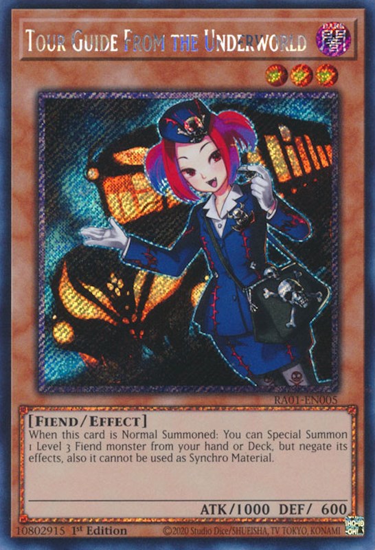 Tour Guide From the Underworld [RA01-EN005] Platinum Secret Rare | Gear Gaming Bentonville