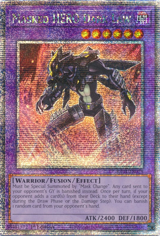 Masked HERO Dark Law [RA01-EN025] Quarter Century Secret Rare | Gear Gaming Bentonville