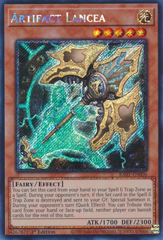 Artifact Lancea [RA01-EN006] Platinum Secret Rare | Gear Gaming Bentonville