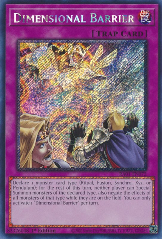 Dimensional Barrier [RA01-EN072] Platinum Secret Rare | Gear Gaming Bentonville