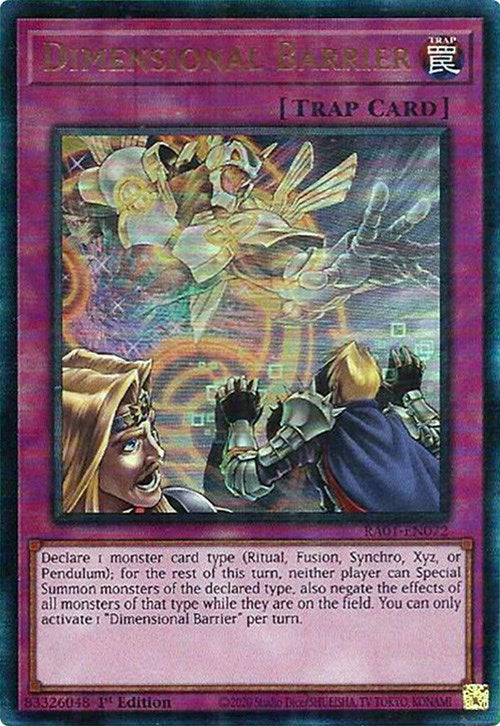 Dimensional Barrier [RA01-EN072] Prismatic Ultimate Rare | Gear Gaming Bentonville