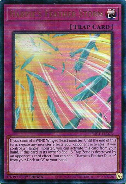 Harpie's Feather Storm [RA01-EN073] Prismatic Ultimate Rare | Gear Gaming Bentonville