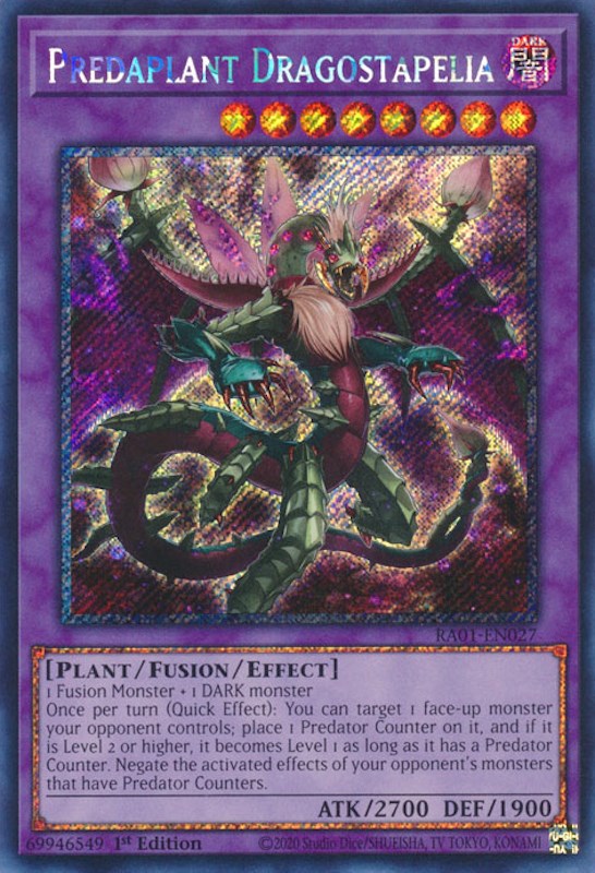 Predaplant Dragostapelia [RA01-EN027] Platinum Secret Rare | Gear Gaming Bentonville