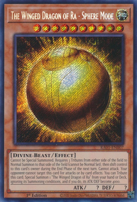 The Winged Dragon of Ra - Sphere Mode [RA01-EN007] Secret Rare | Gear Gaming Bentonville